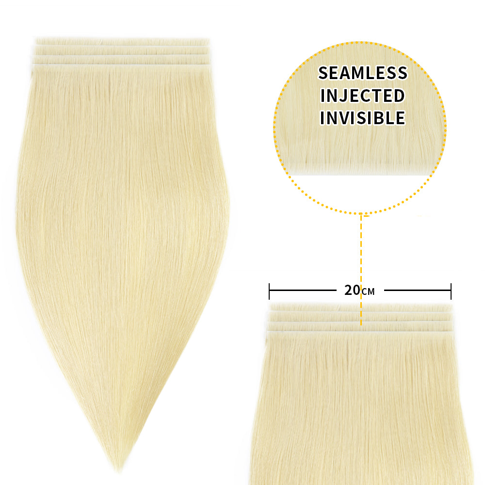 Yilite (#60) Platinum Blonde Tape Weft Hair Extensions
