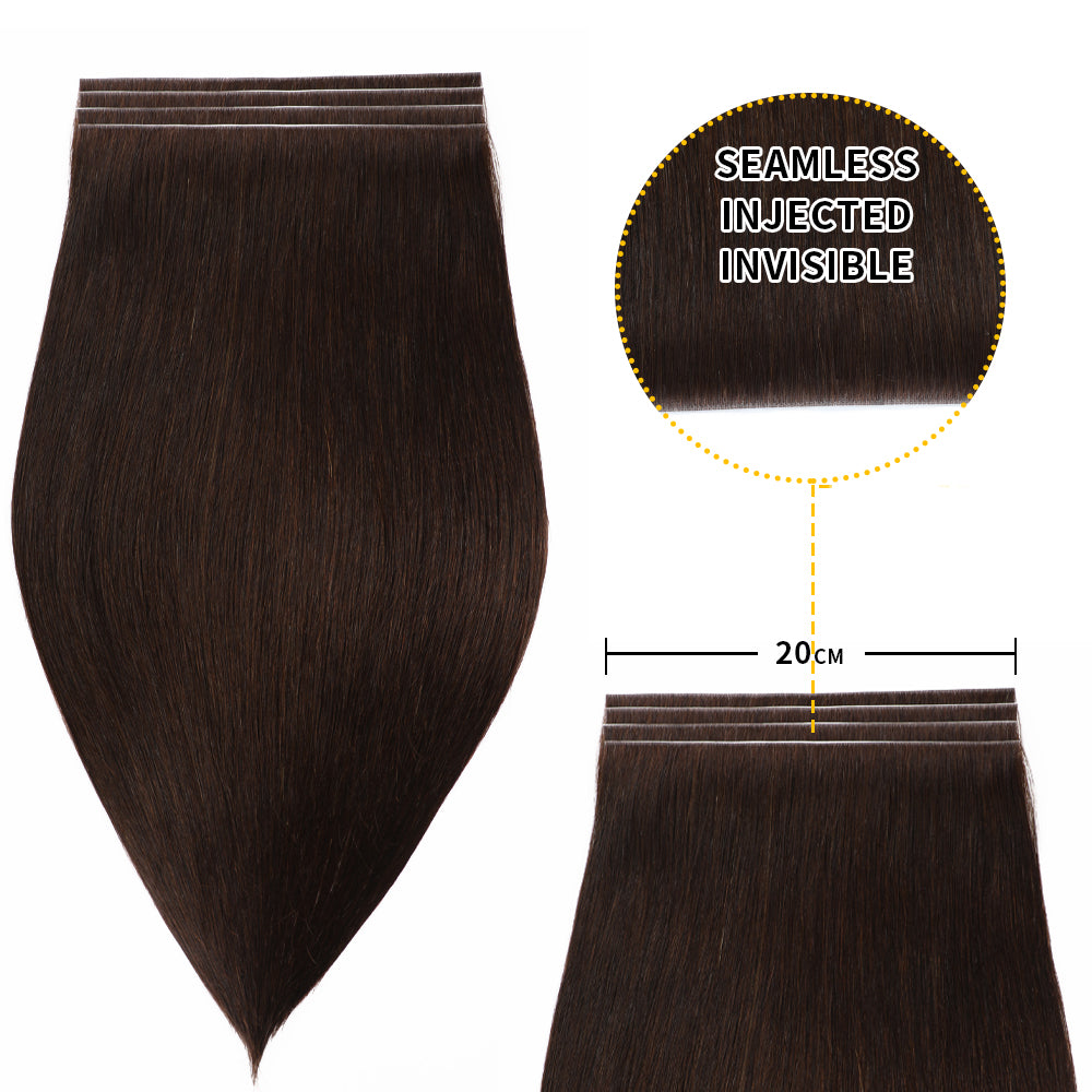 Yilite (#2) Darkest Brown Tape Weft Hair Extensions