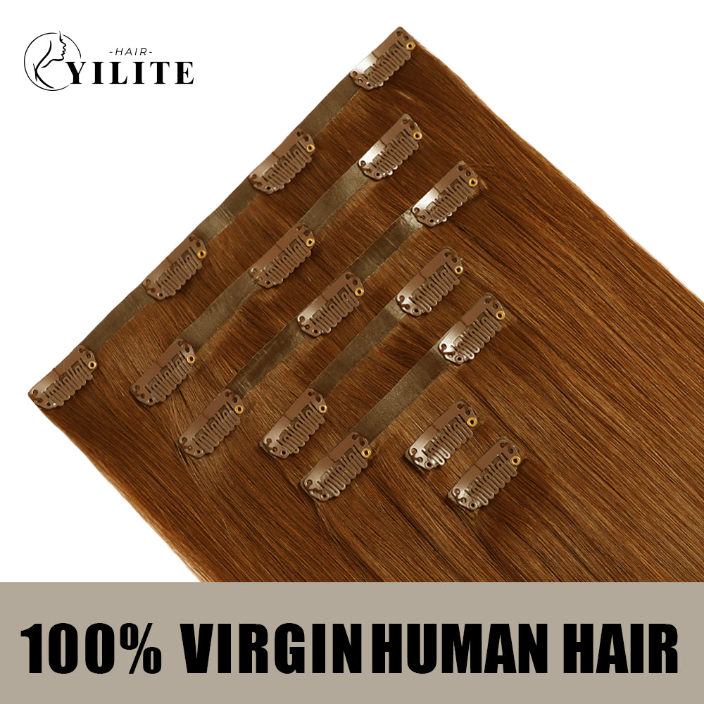 Yilite (#33) Dark Auburn Seamless Clip Ins 7Pcs