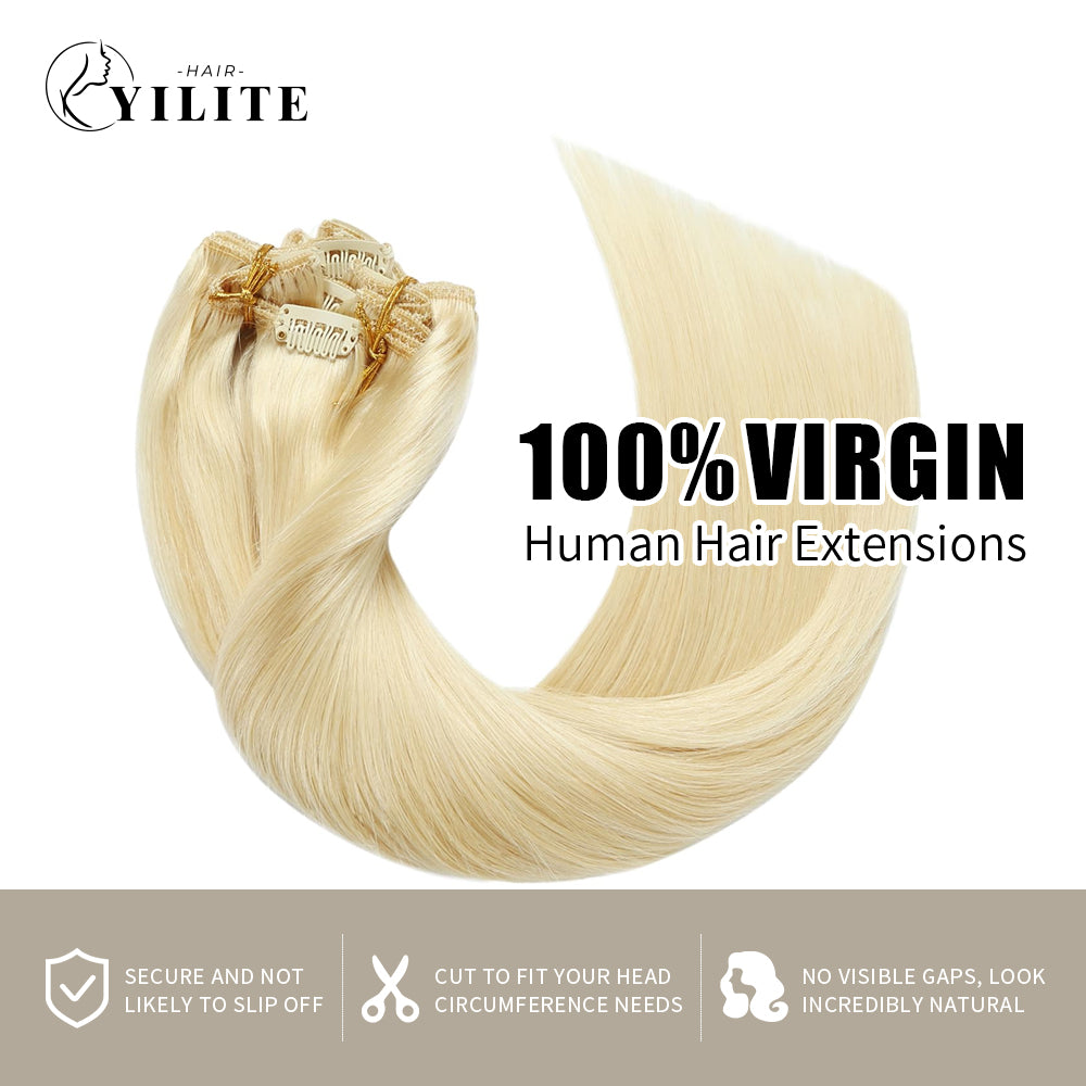 Yilite (#60) Platinum Blonde Classic Clip Ins