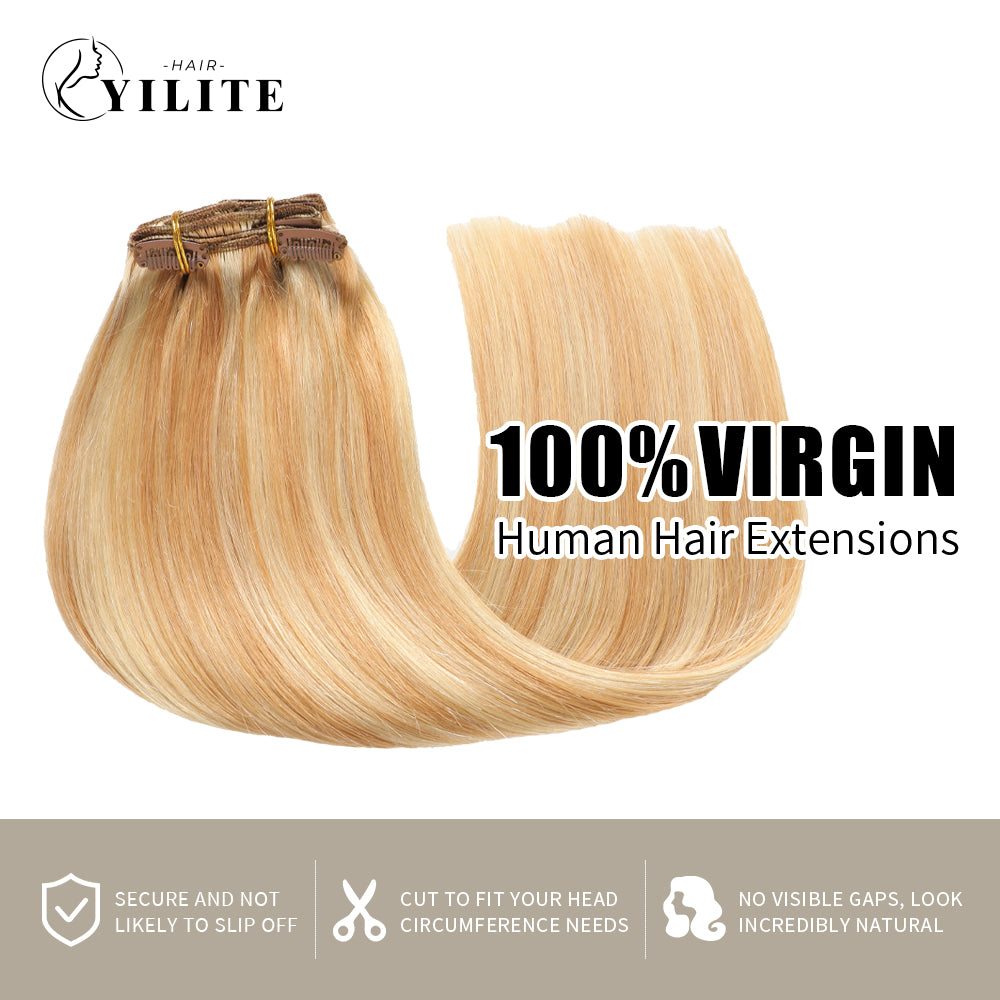 Yilite (#P27/613) Strawberry Blonde Bleach Blonde Classic Clip Ins