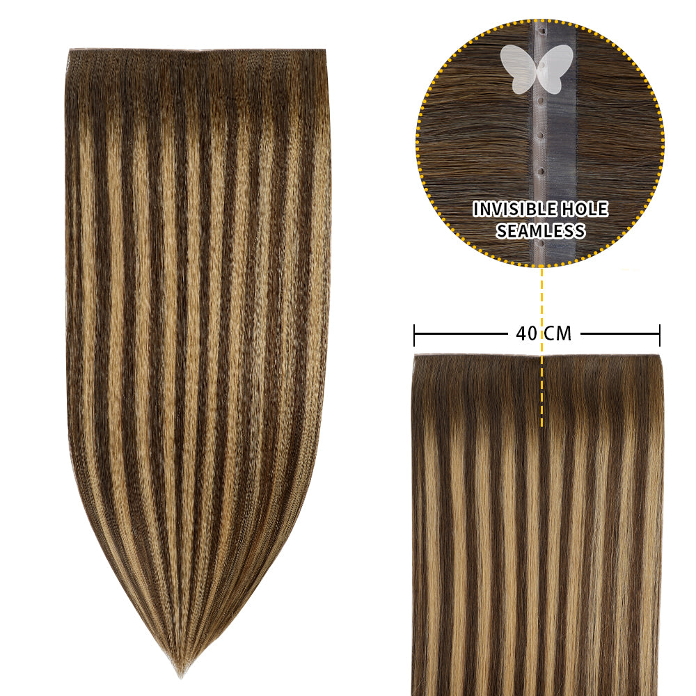 Yilite (#P4/27/T4) Chocolate Brown to Caramel Blonde Butterfly Weft Hair Extensions