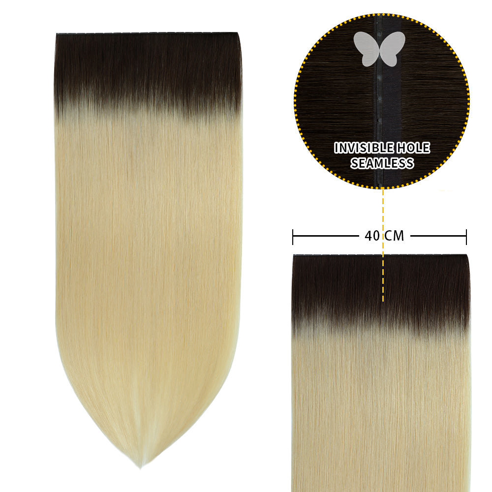 Yilite (#T2/60) Darkest Brown to Platinum Blonde Butterfly Weft Hair Extensions