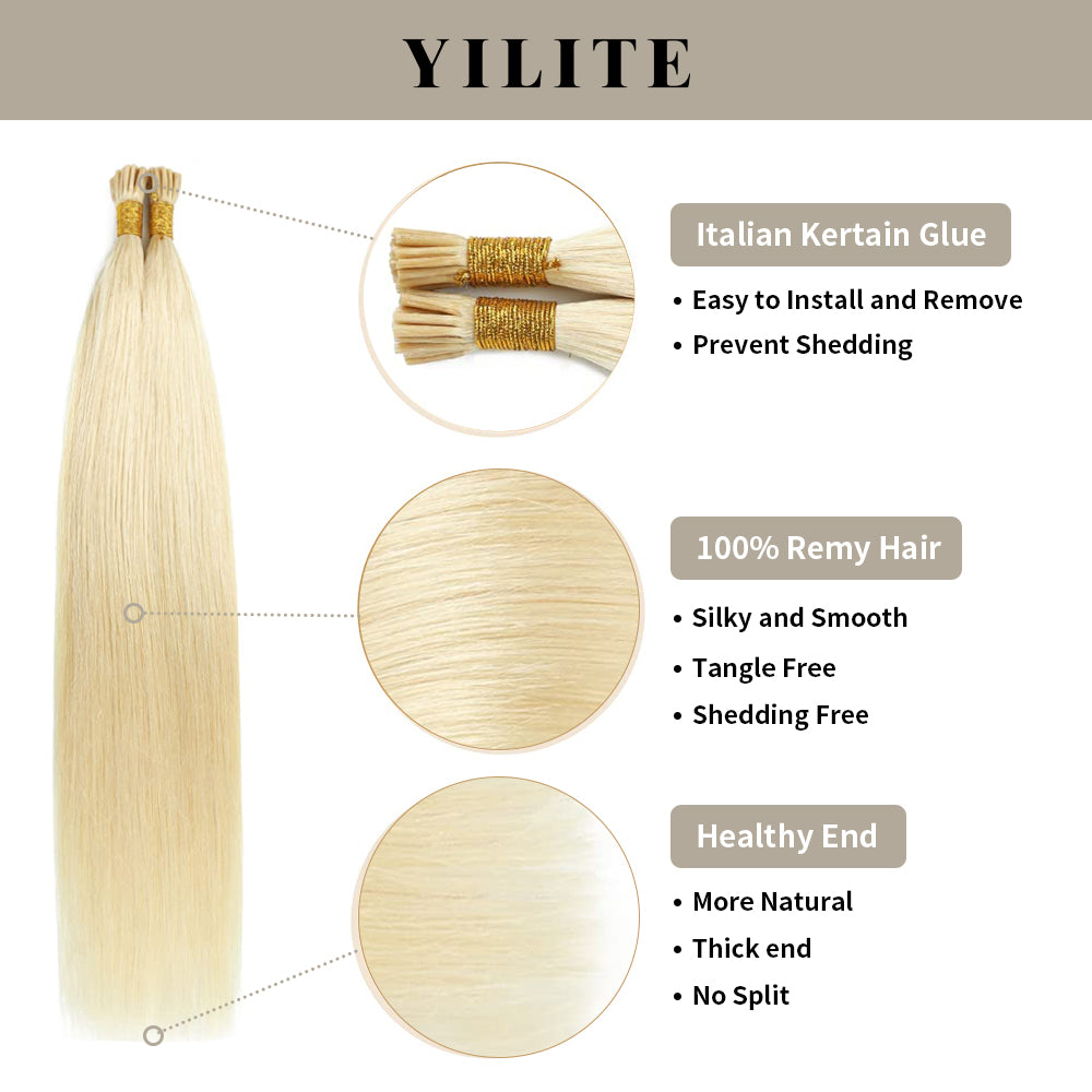 Yilite (#60) Platinum Blonde I Tip Extensions