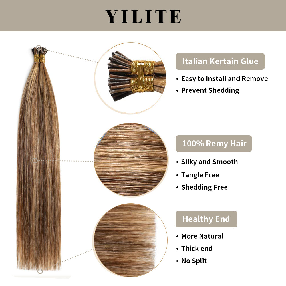 Yilite (#P4/27) Caramel Blonde Balayage I Tip Extensions