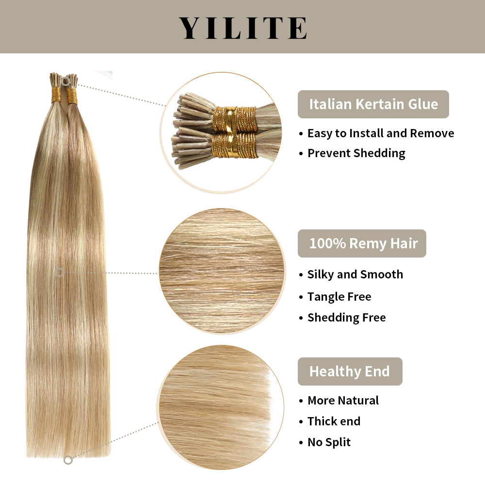 Yilite (#P18/613) Ash Blonde Highlights I Tip Extensions