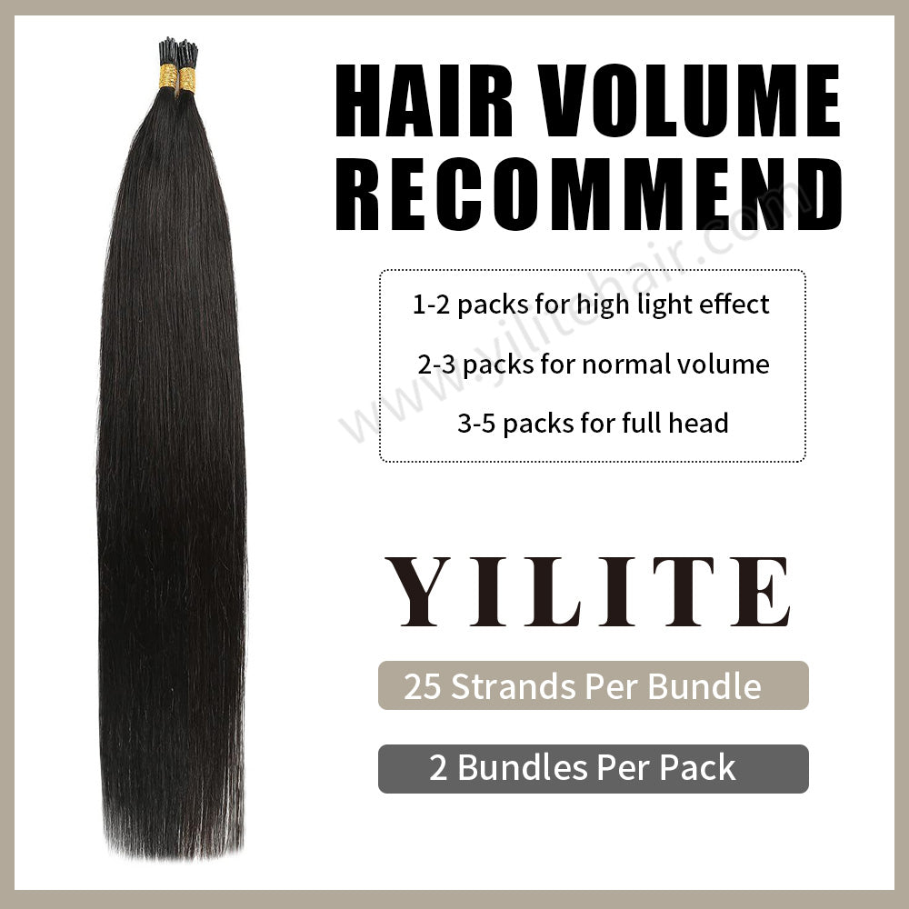Yilite (#1B) Natural Black I Tip Extensions