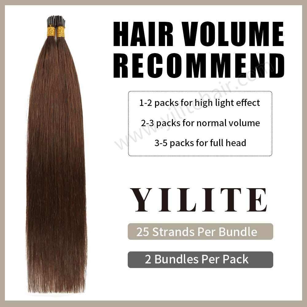 Yilite (#4) Chocolate Brown I Tip Extensions