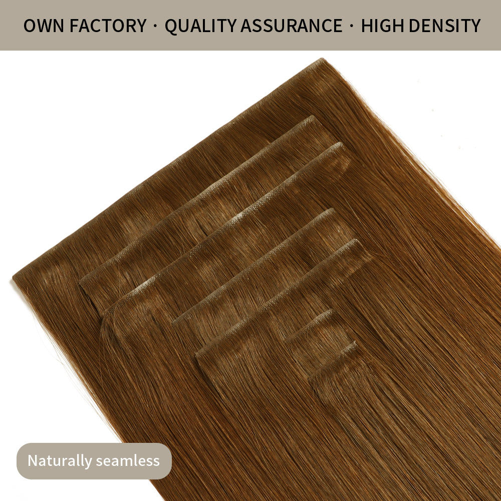 Yilite (#6) Chestnut Brown Seamless Clip Ins 7Pcs