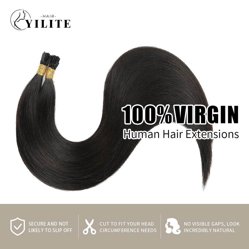 Yilite (#1B) Natural Black I Tip Extensions