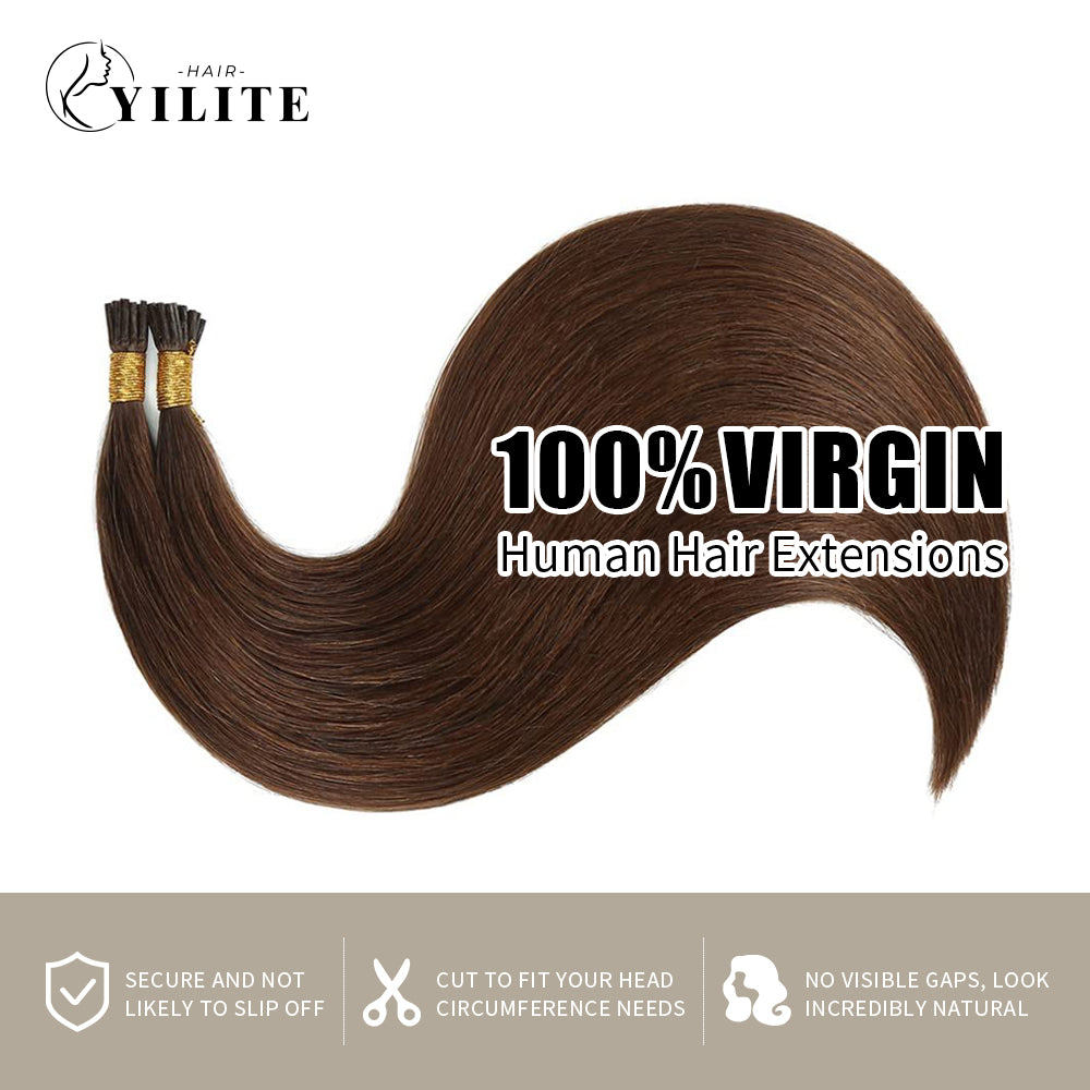Yilite (#4) Chocolate Brown I Tip Extensions