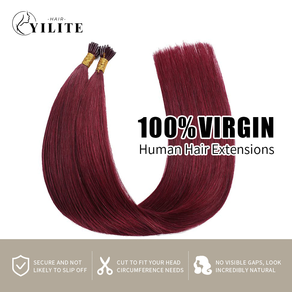 Yilite (#99J) Burgundy I Tip Extensions