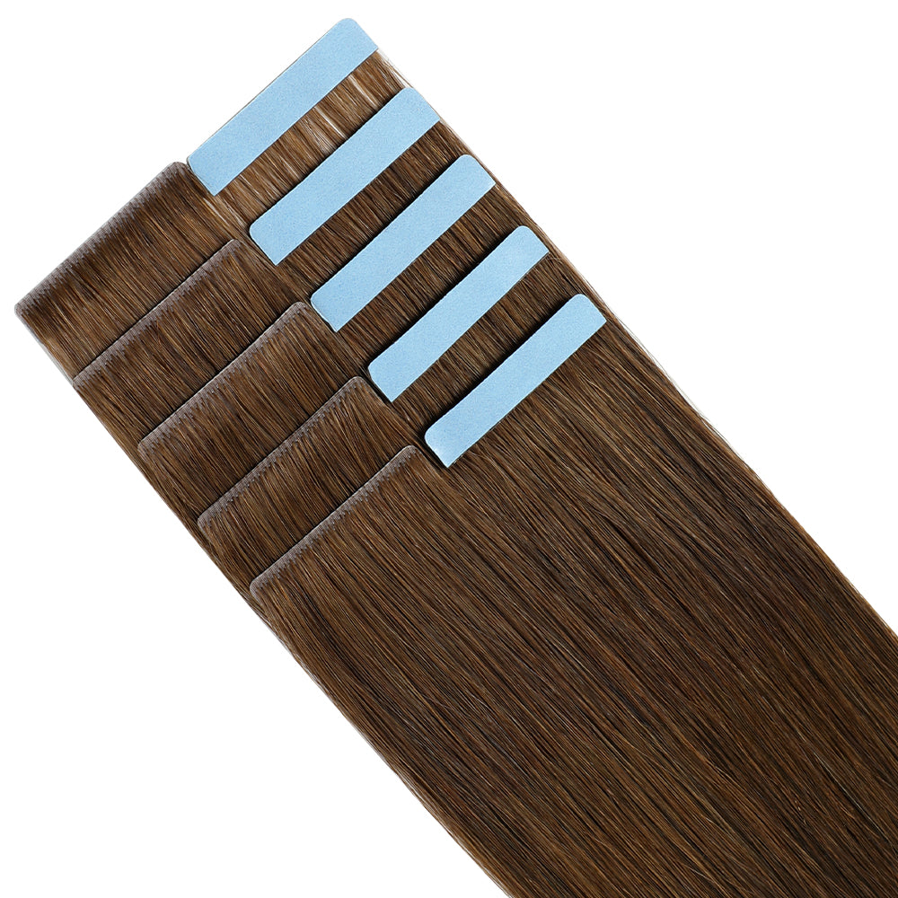 Yilite (#4) Chocolate Brown Invisible Tape In Extensions 20Pcs