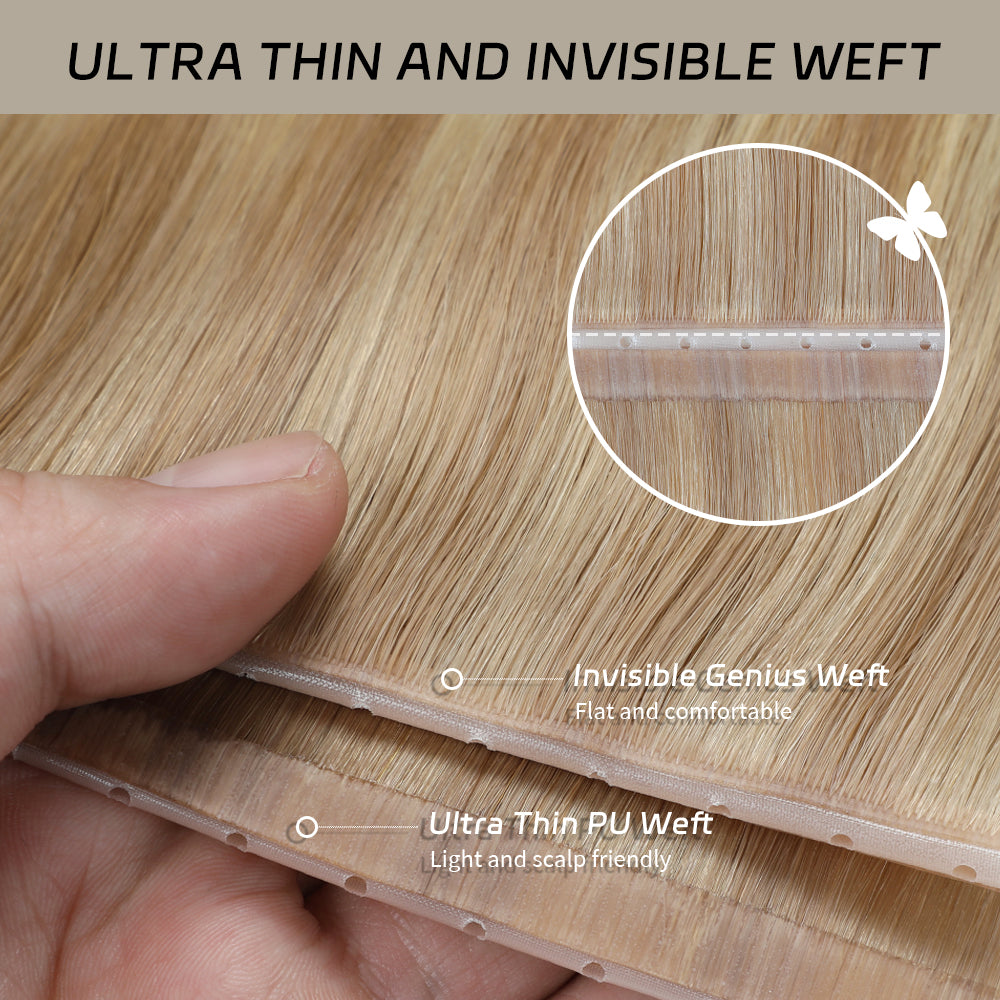 Yilite (#T18/P18/613) Ash Blonde Balayage Butterfly Weft Hair Extensions