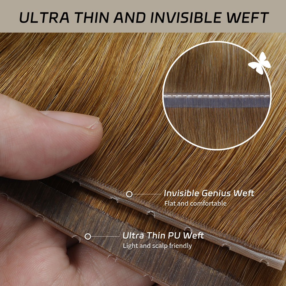 Yilite (#T8/60) Light Brown to Platinum Blonde Butterfly Weft Hair Extensions