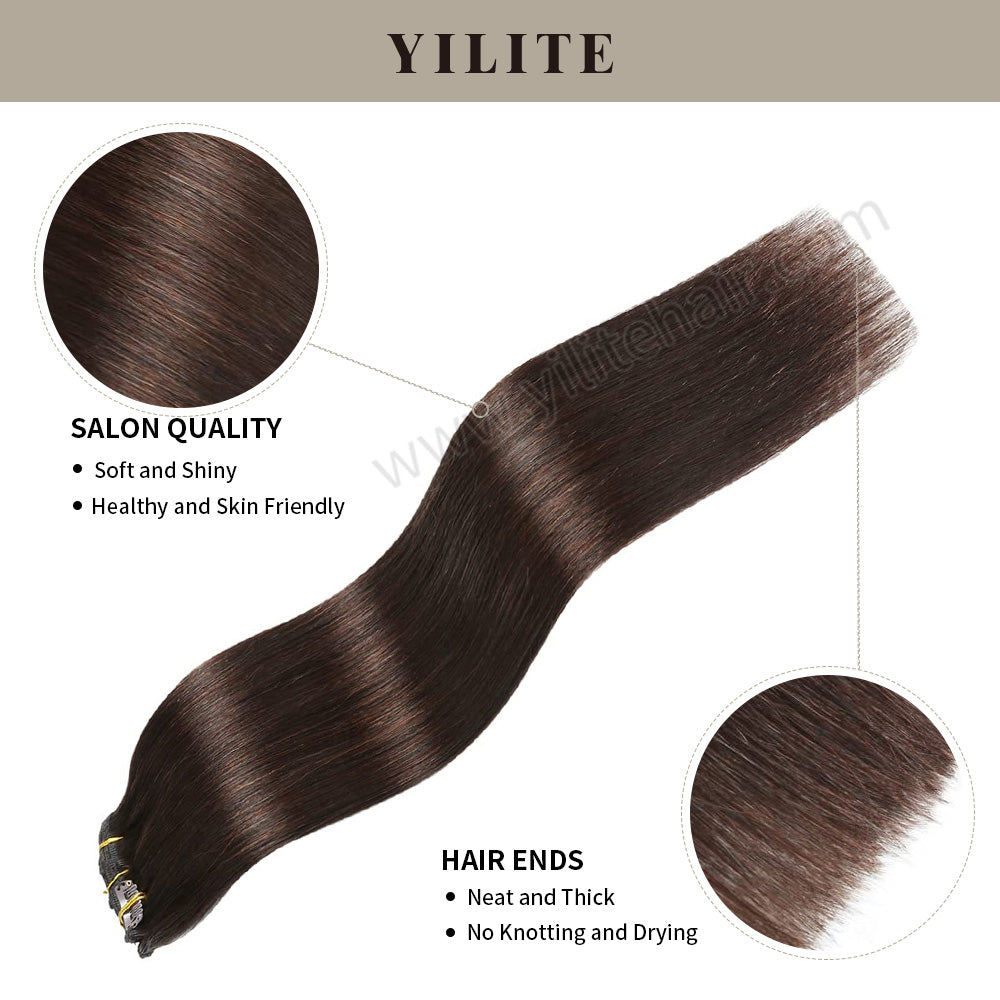 Yilite (#2) Darkest Brown Classic Clip Ins