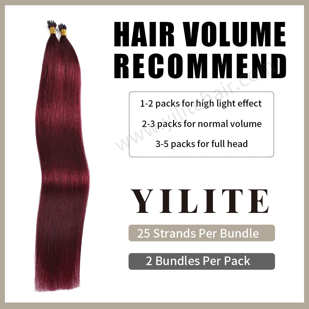 Yilite (#99J) Burgundy I Tip Extensions