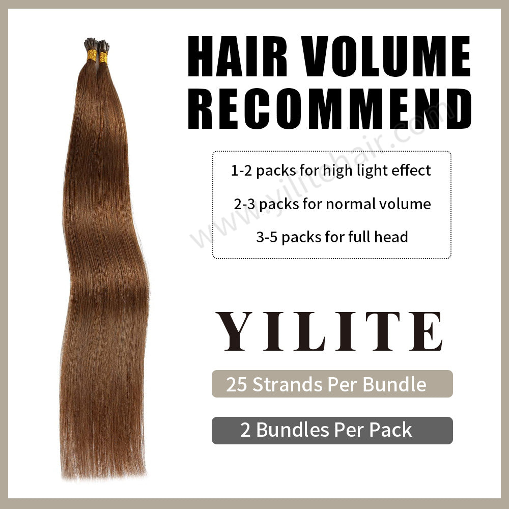 Yilite (#6) Chestnut Brown I Tip Extensions