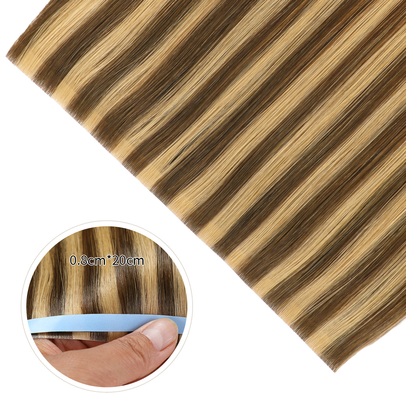 Yilite (#P4/27) Caramel Blonde Balayage Tape Weft Hair Extensions