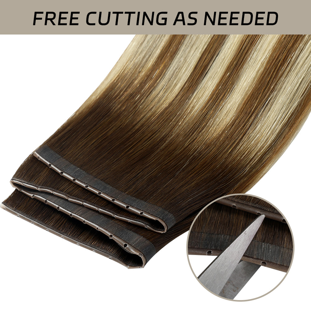 Yilite (#P6/613/T4) Brown to Blonde Balayage Butterfly Weft Hair Extensions