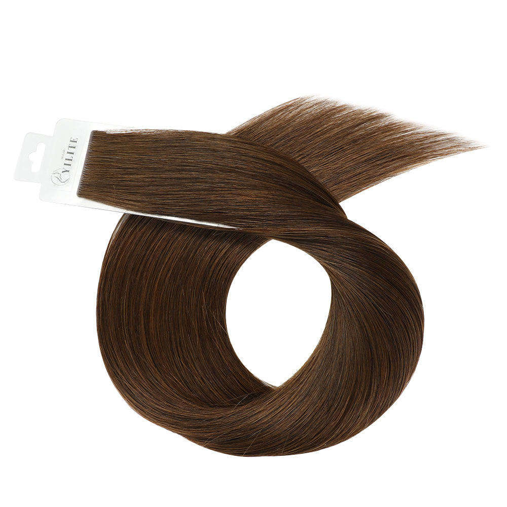 Yilite (#4) Chocolate Brown Invisible Tape In Extensions 20Pcs
