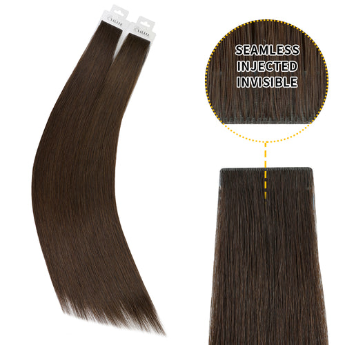 Yilite (#2) Darkest Brown Invisible Tape In Extensions 20Pcs