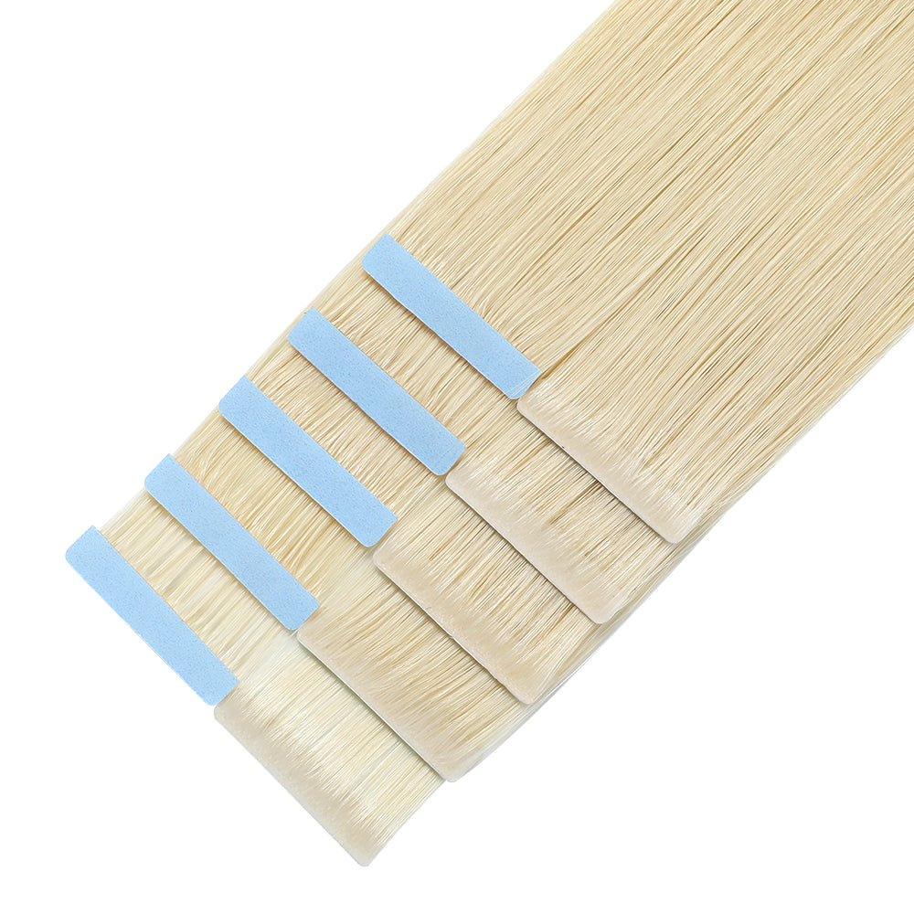 Yilite (#60) Platinum Blonde Invisible Tape In Extensions 20Pcs