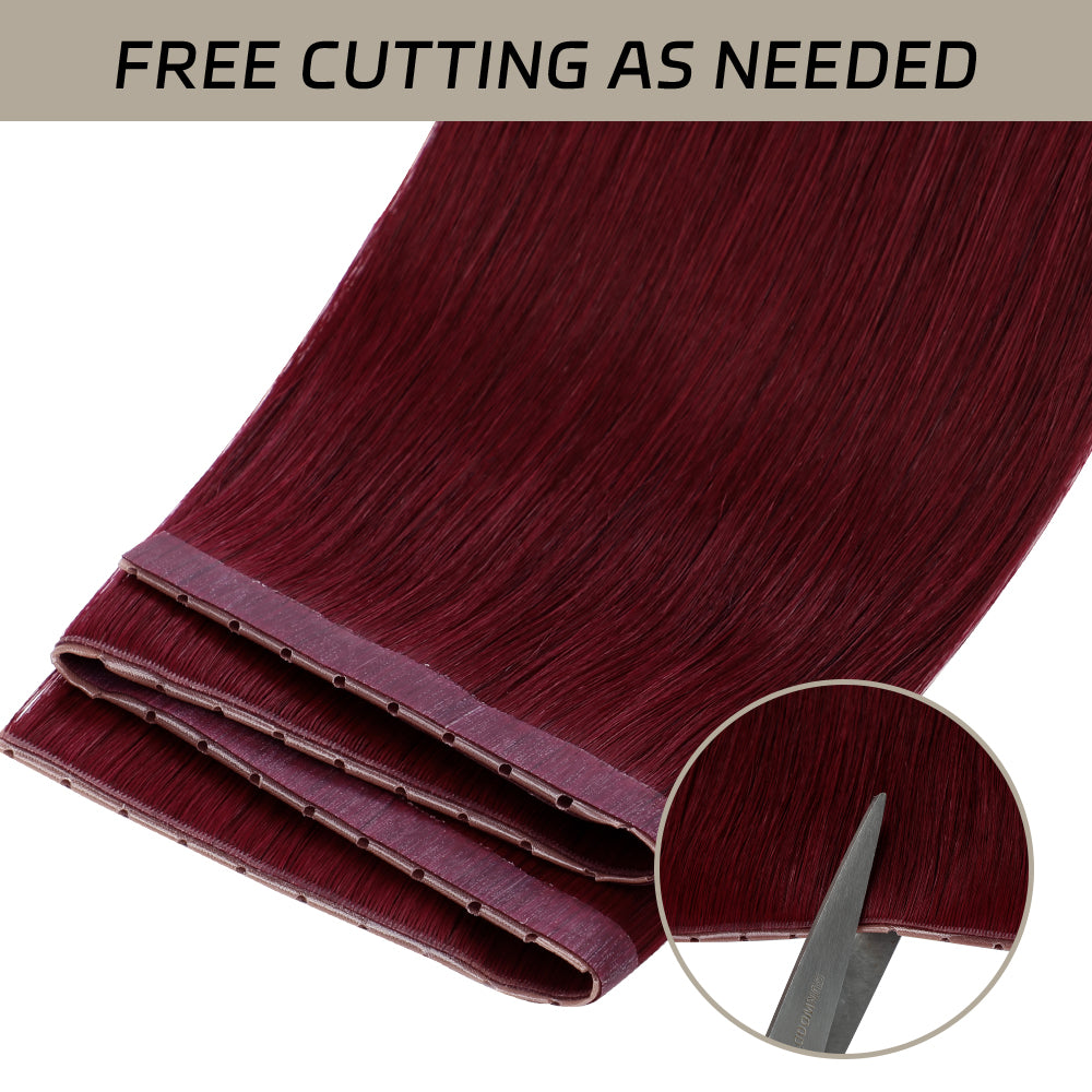 Yilite (#99J) Burgundy Butterfly Weft Hair Extensions