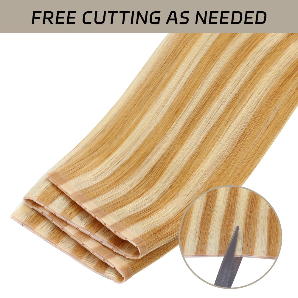 Yilite (#P27/613) Strawberry Blonde Bleach Blonde Butterfly Weft Hair Extensions