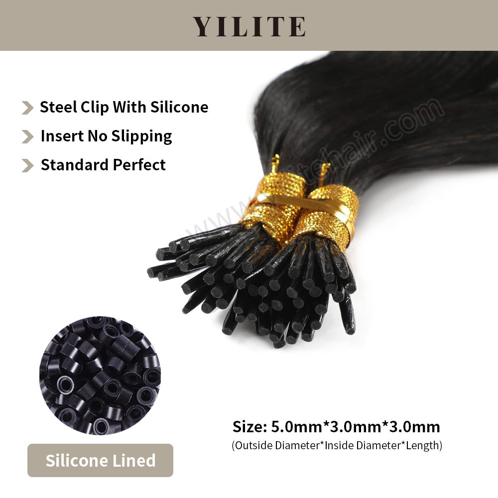 Yilite (#1B) Natural Black Body Wave I Tip Extensions