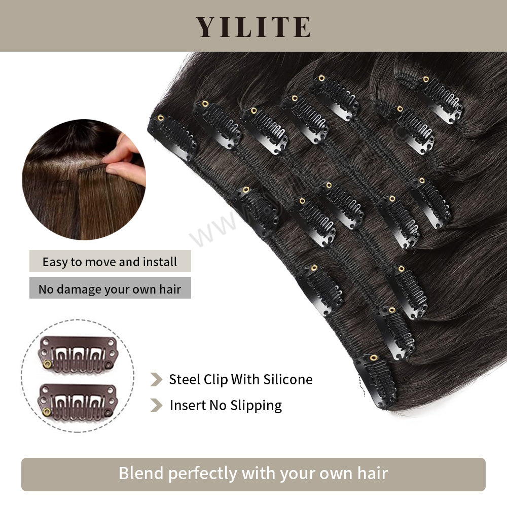 Yilite (#1B) Natural Black Classic Clip Ins