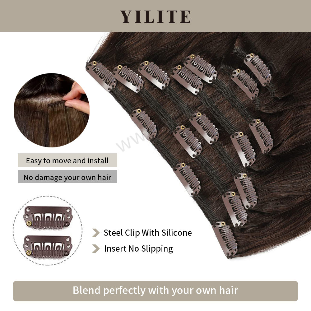 Yilite (#2) Darkest Brown Classic Clip Ins