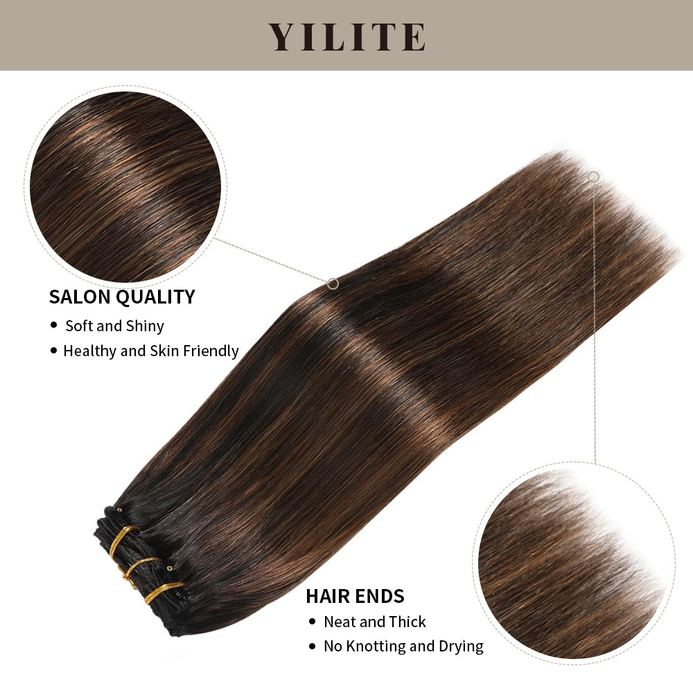 Yilite (#P1B/6/T1B) Natural Black Balayage Classic Clip Ins