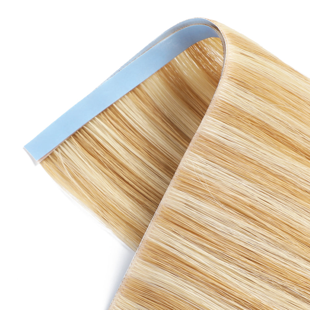 Yilite (#P27/613) Strawberry Blonde Bleach Blonde Tape Weft Hair Extensions