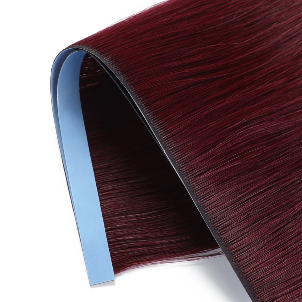 Yilite (#99J) Burgundy Tape Weft Hair Extensions