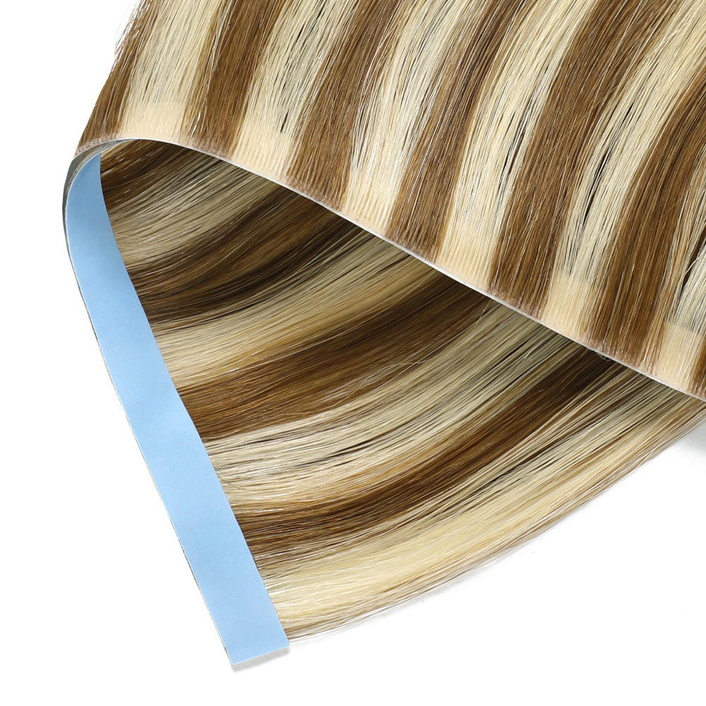 Yilite (#P6/613) Chestnut Brown Balayage Tape Weft Hair Extensions