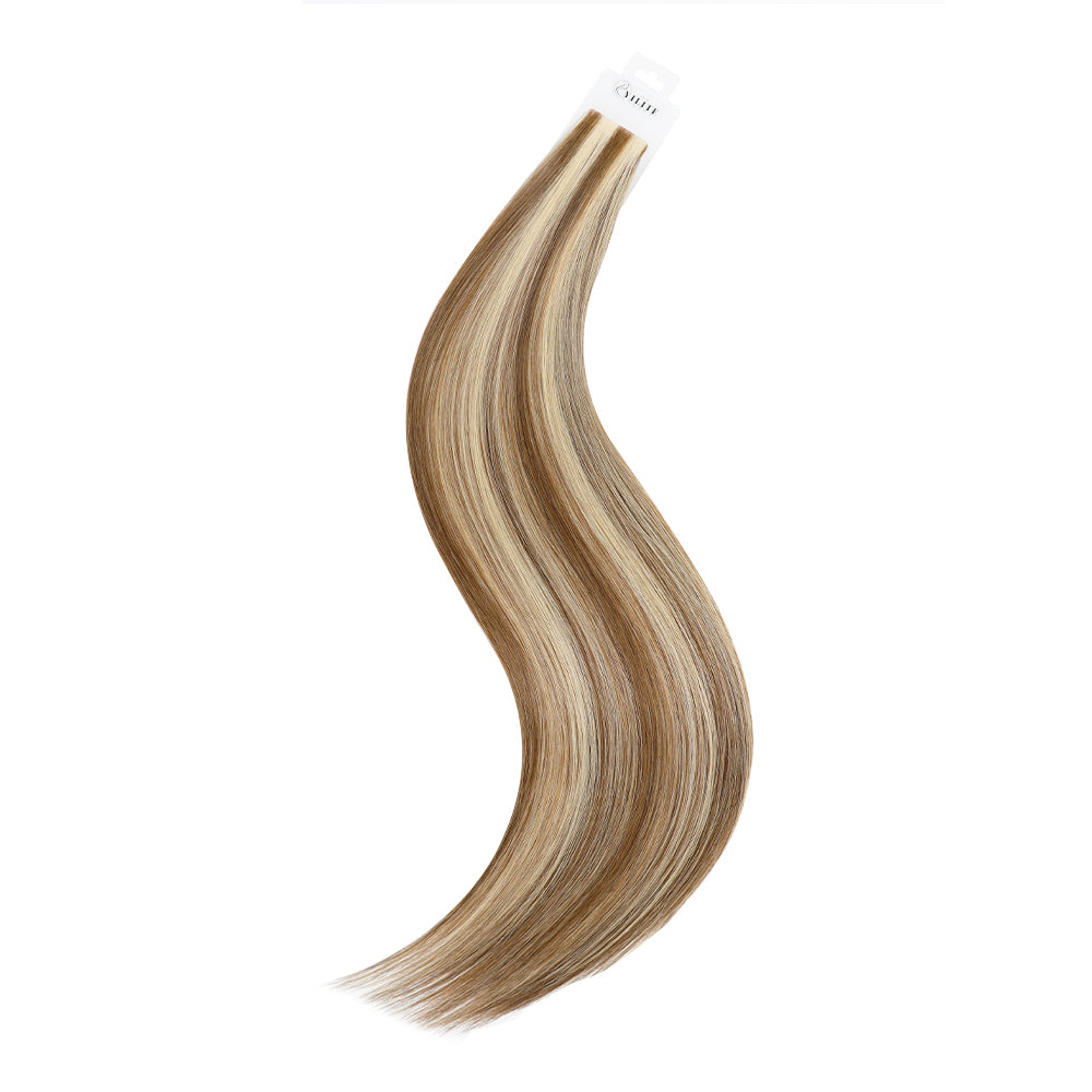 Yilite (#P6/613) Chestnut Brown Balayage Invisible Tape In Extensions 20Pcs