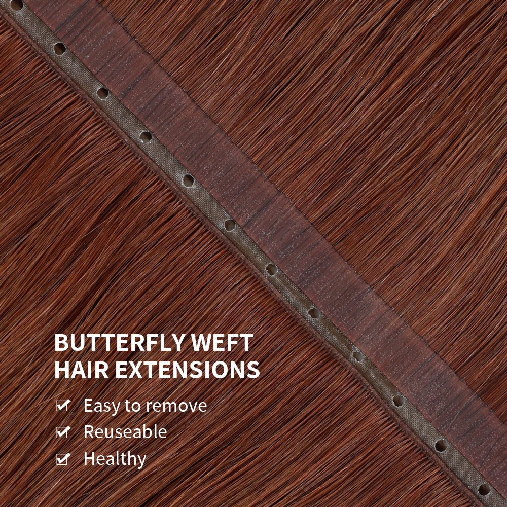 Yilite (#33) Dark Auburn Butterfly Weft Hair Extensions