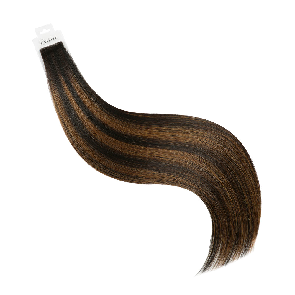 Yilite (#P1B/6/T1B) Natural Black Balayage Invisible Tape In Extensions 20Pcs