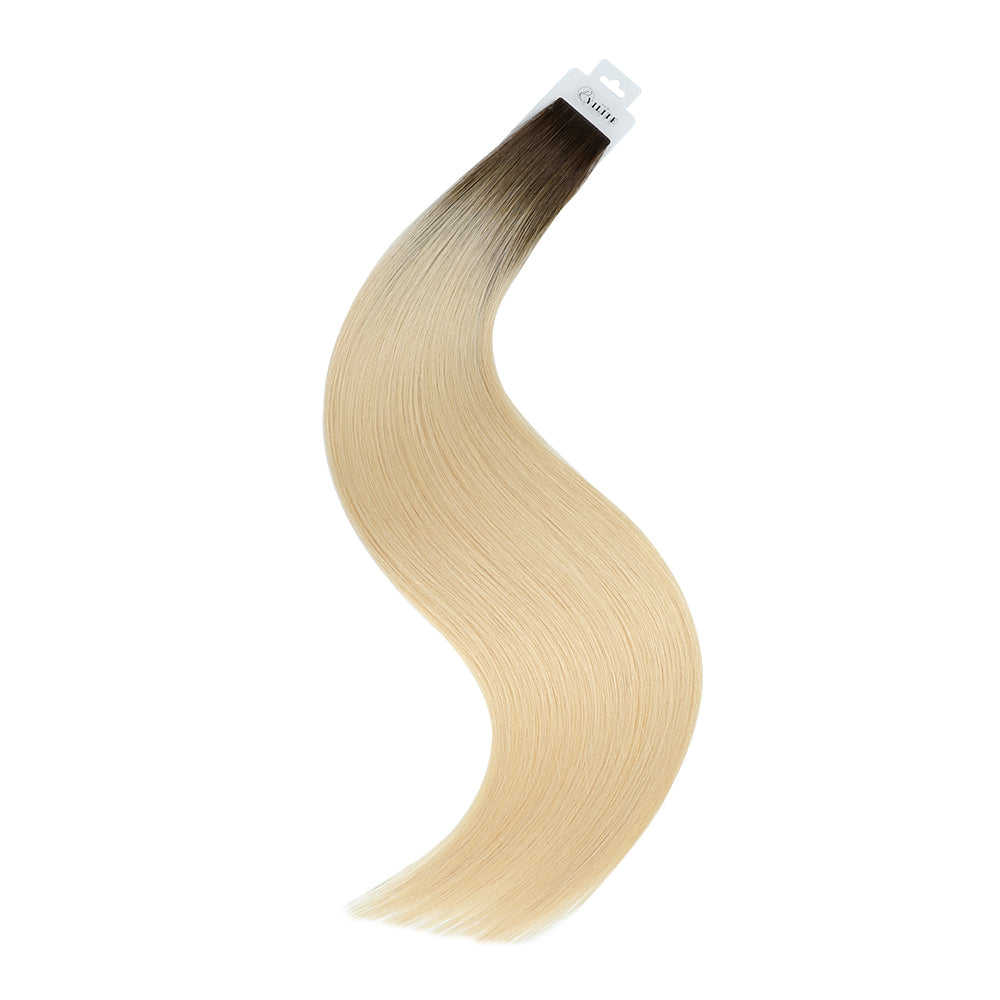 Yilite (#T2/60) Darkest Brown to Platinum Blonde Invisible Tape In Extensions 20Pcs