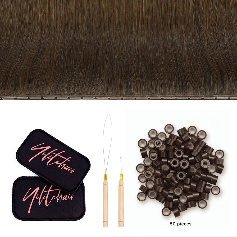 Yilite (#4) Chocolate Brown Butterfly Weft Hair Extensions