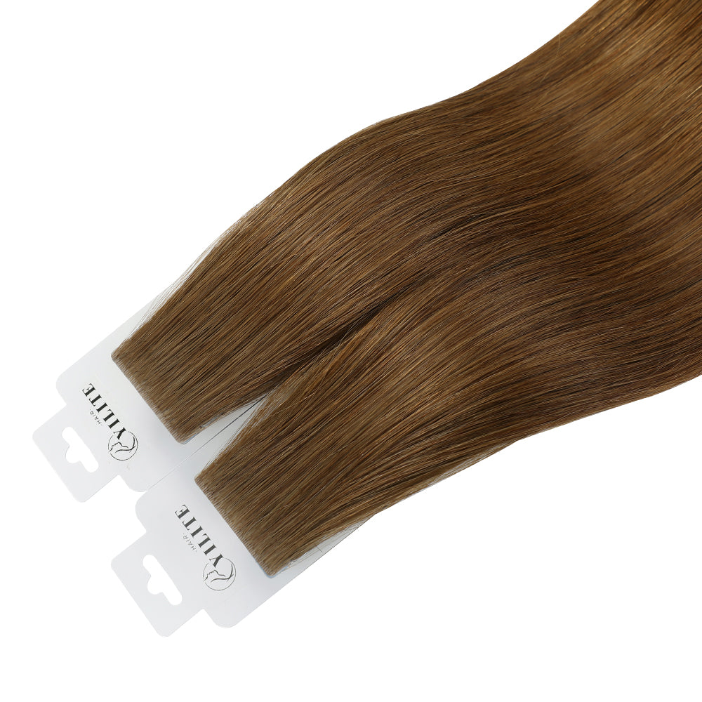 Yilite (#6) Chestnut Brown Invisible Tape In Extensions 20Pcs