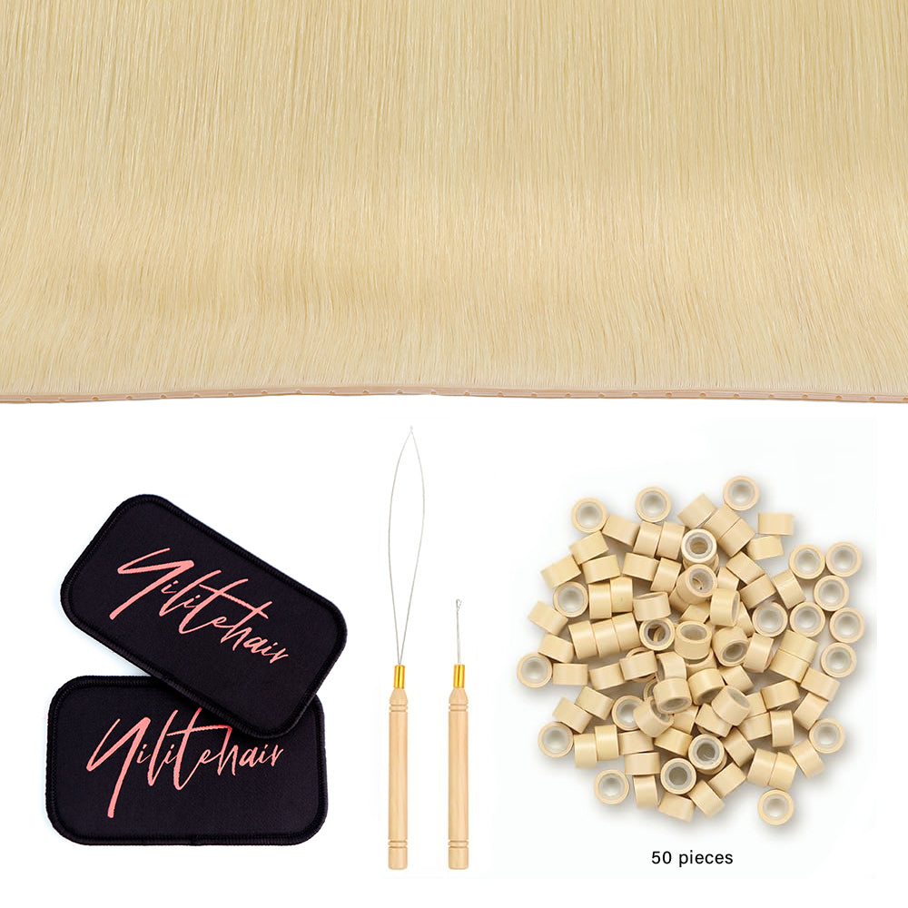 Yilite (#613) Bleach Blonde Butterfly Weft Hair Extensions