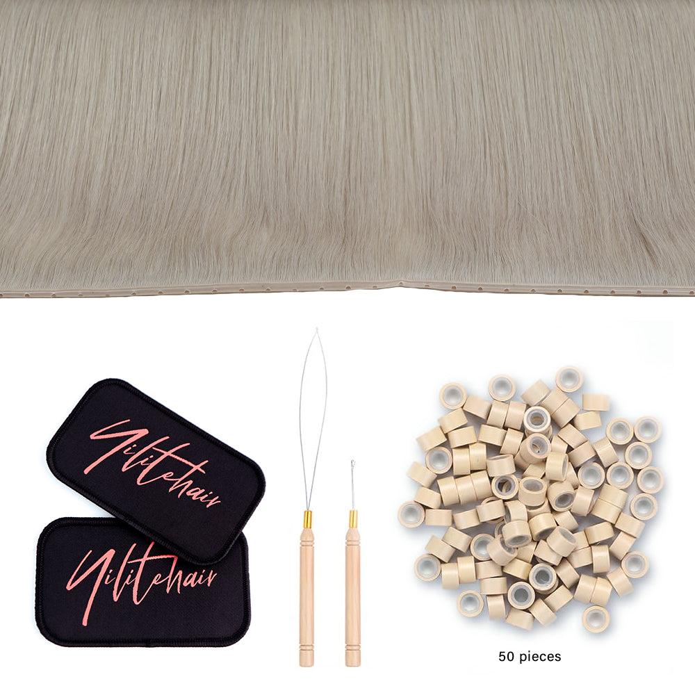 Yilite Silver Butterfly Weft Hair Extensions
