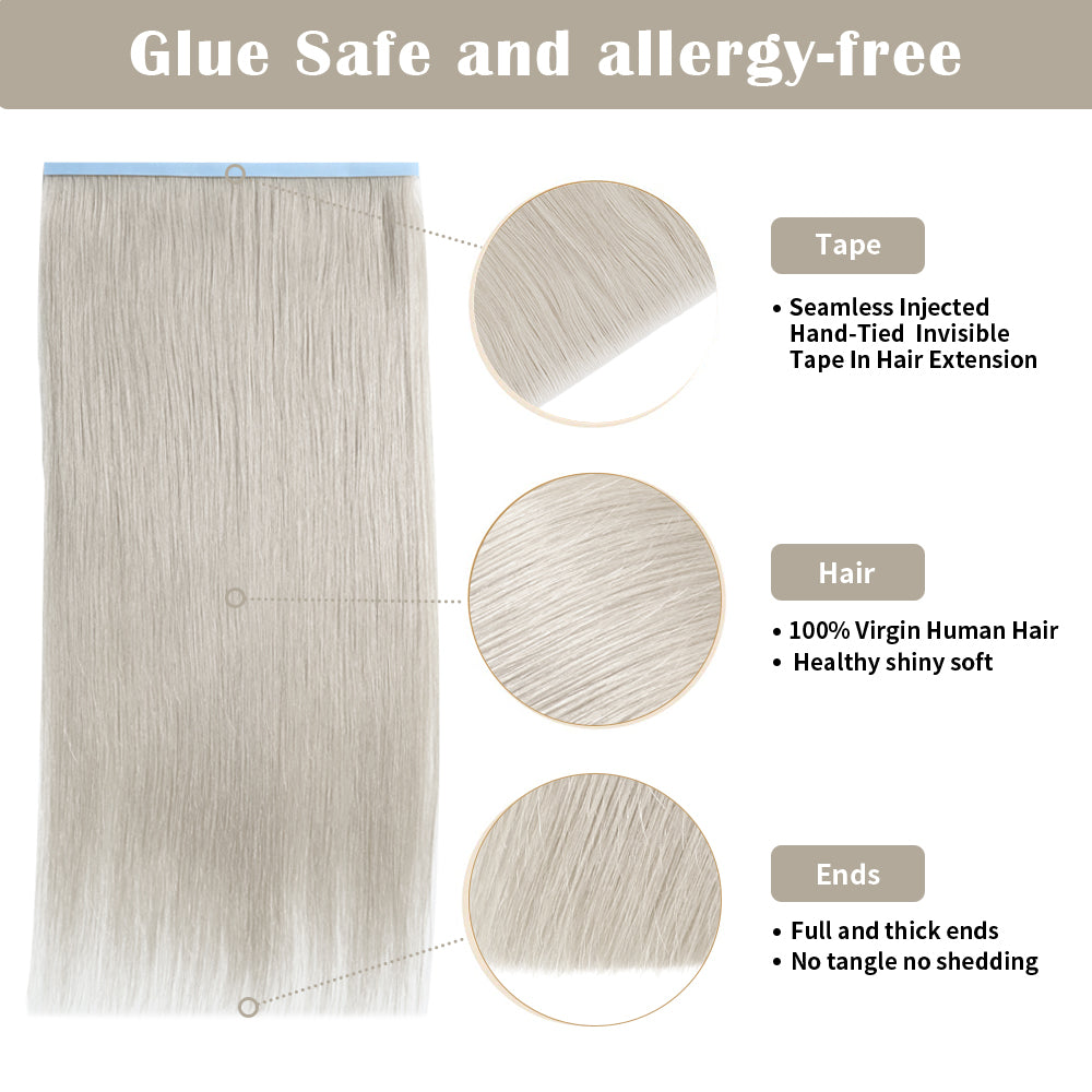 Yilite Silver Tape Weft Hair Extensions