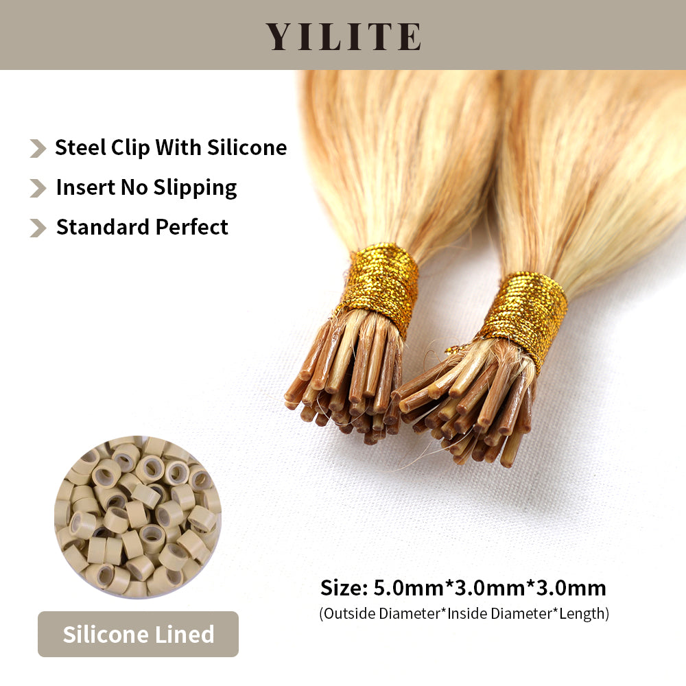 Yilite (#P27/613) Strawberry Blonde Bleach Blonde I Tip Extensions