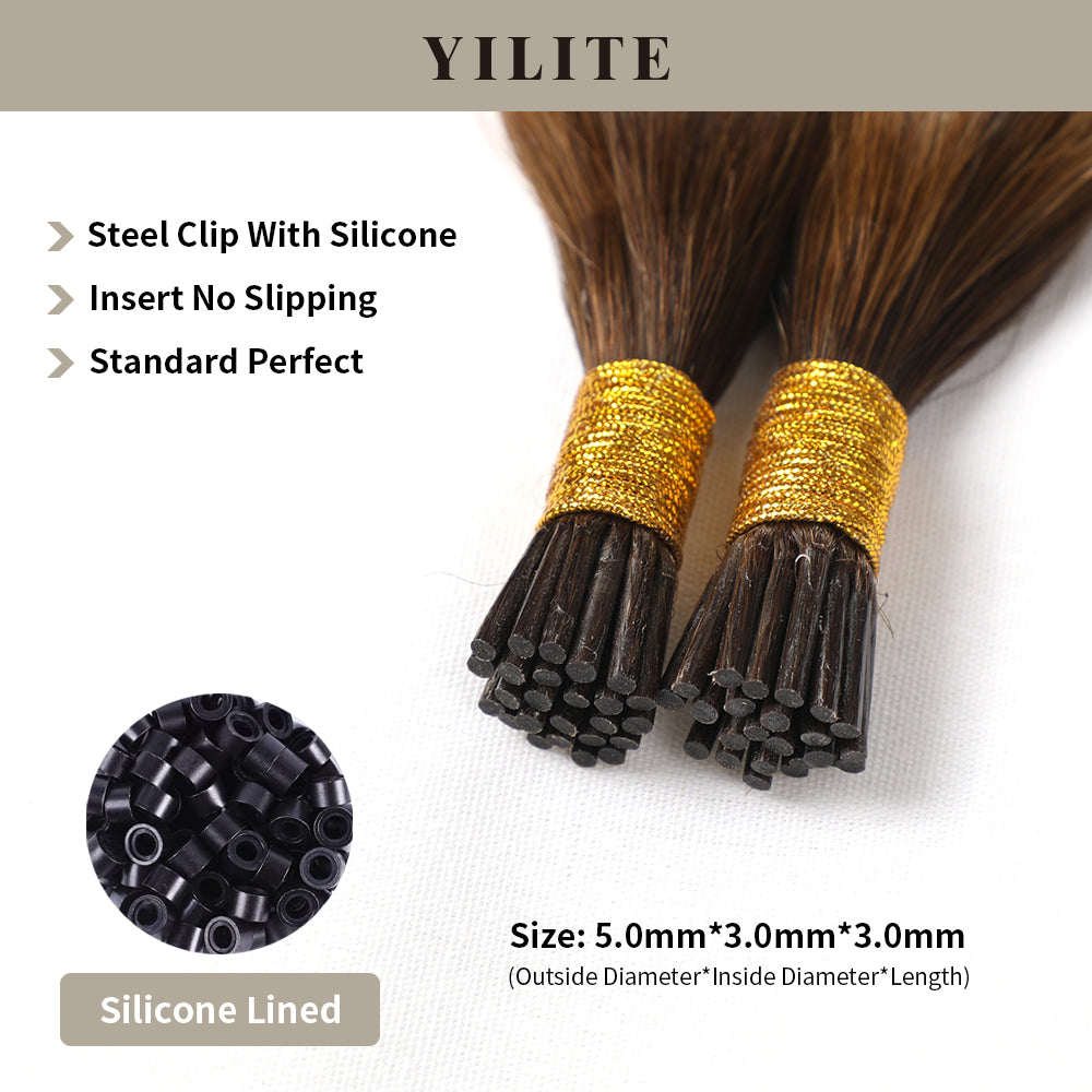 Yilite (#P4/27/T4) Chocolate Brown to Caramel Blonde I Tip Extensions