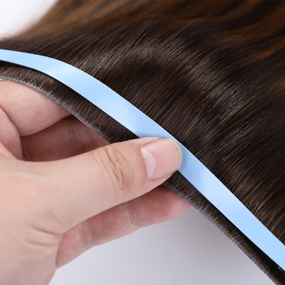 Yilite (#P2/6/T2) Darkest Brown Balayage Tape Weft Hair Extensions