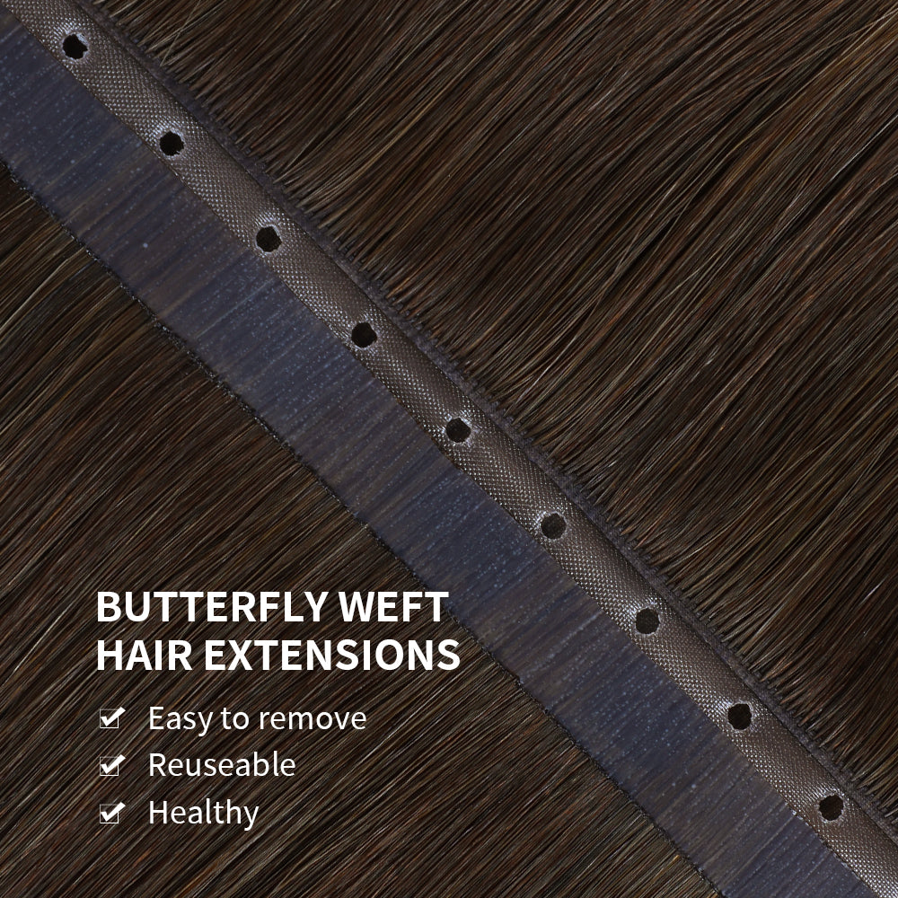 Yilite (#P6/613/T4) Brown to Blonde Balayage Butterfly Weft Hair Extensions