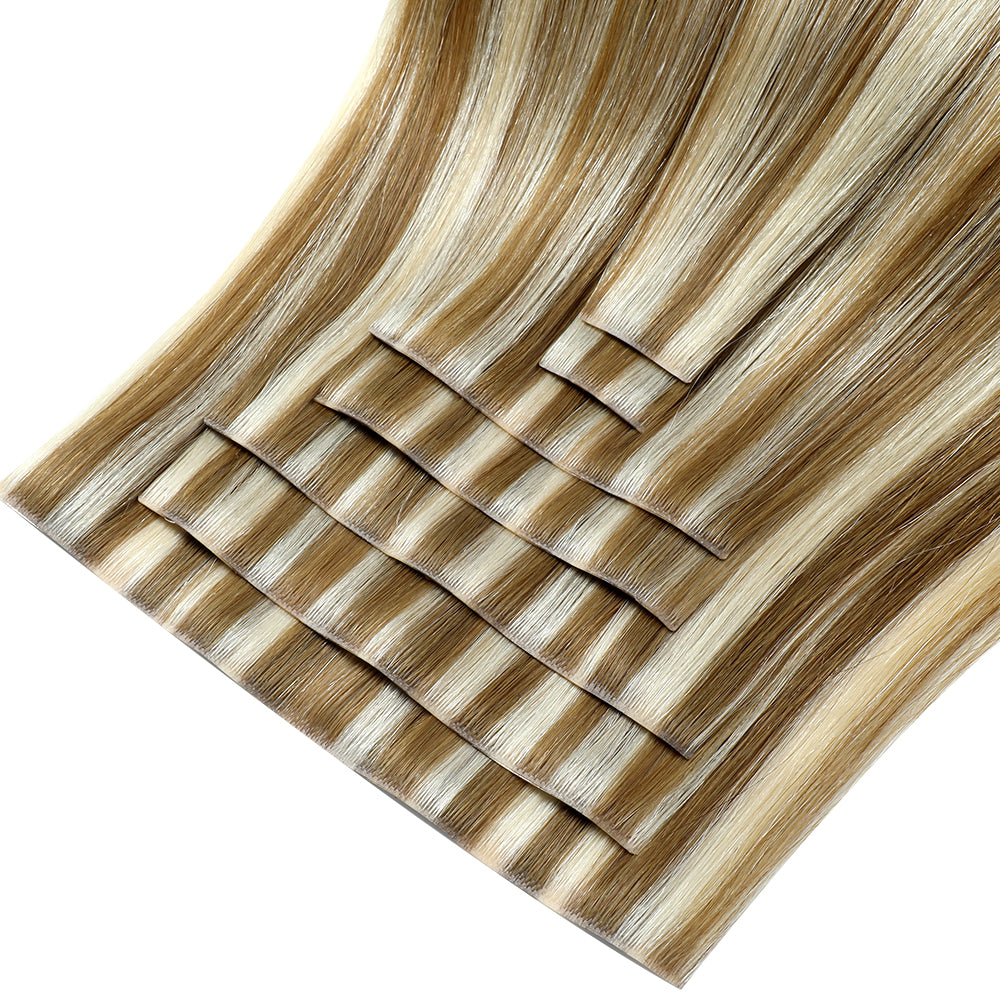 Yilite (#P6/613) Chestnut Brown Balayage Seamless Clip Ins 7Pcs